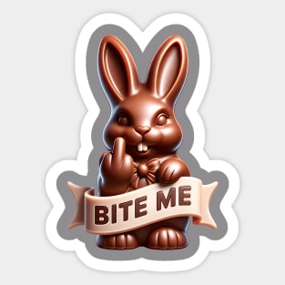 The Chocolate Rabiit Dares You to Take a Bite! Sticker